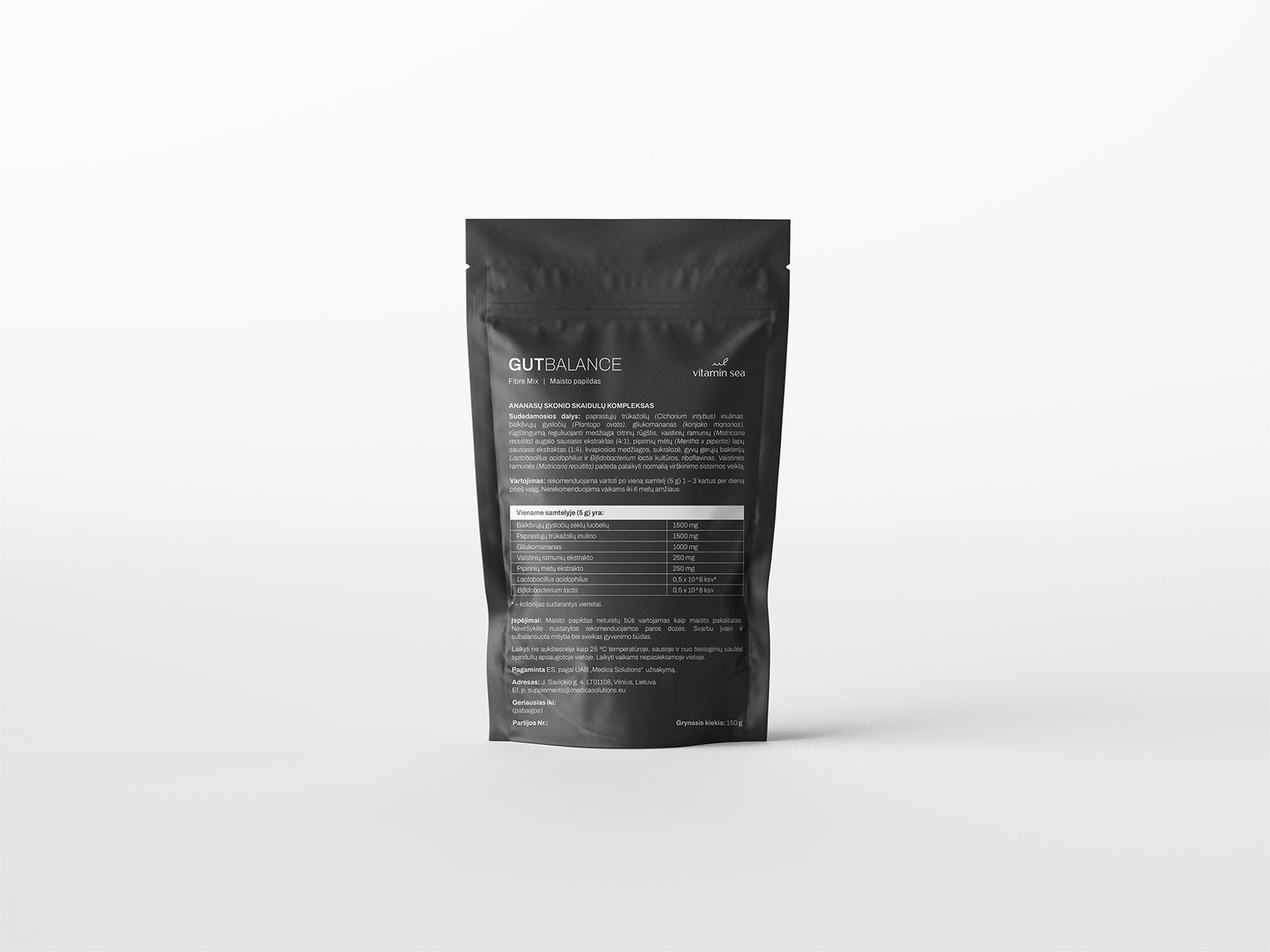 VitaminSea GUTBALANCE skaidulų kompleksas 150 g kaina sudetis