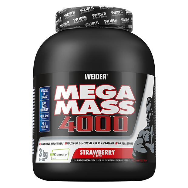 Weider Mega Mass 4000 Mass gainer- 3000 grams kaina
