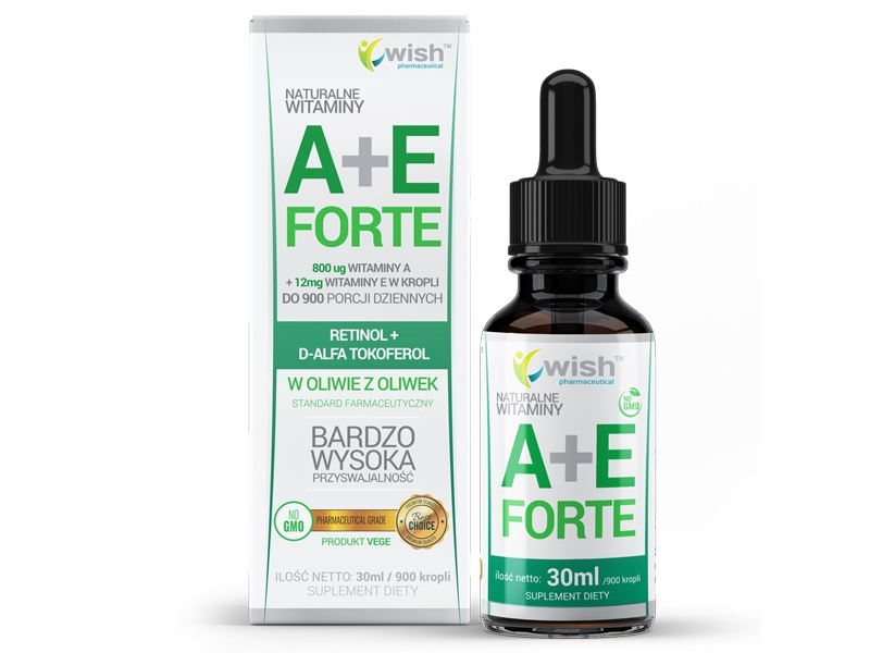 WISH Natural Vitamin A + E Forte drops 30 ml kaina