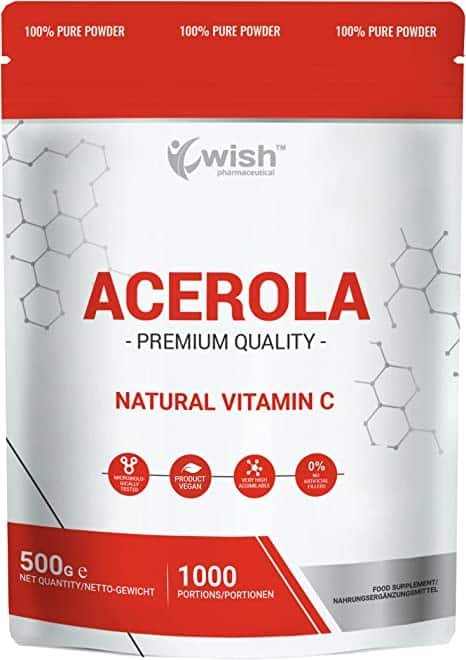 Wish Pharmaceutical Acerola - Natural Vitamin C - 500 g