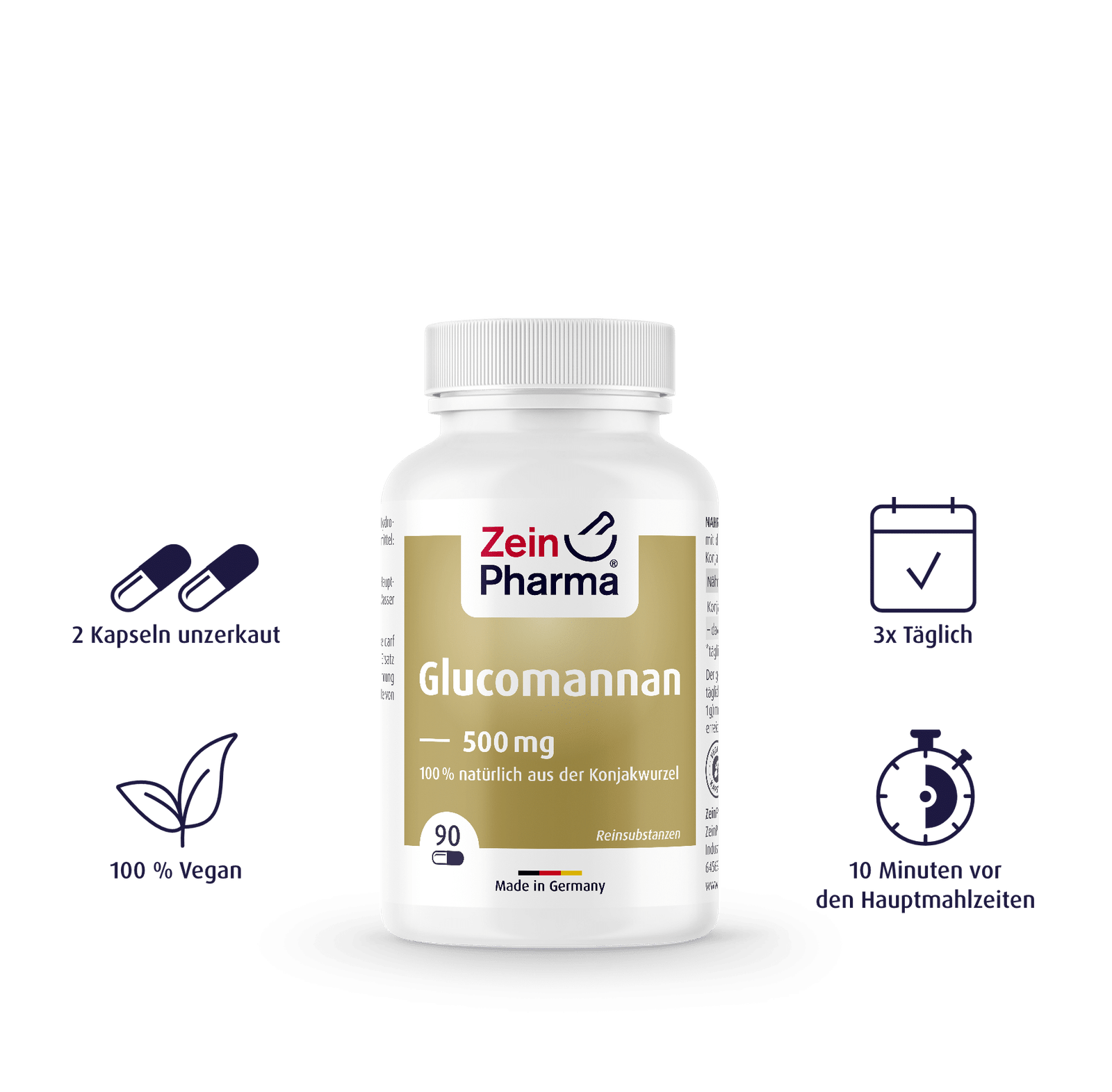 Zein Pharma Glucomannan 500 mg - 90 caps vokiskas