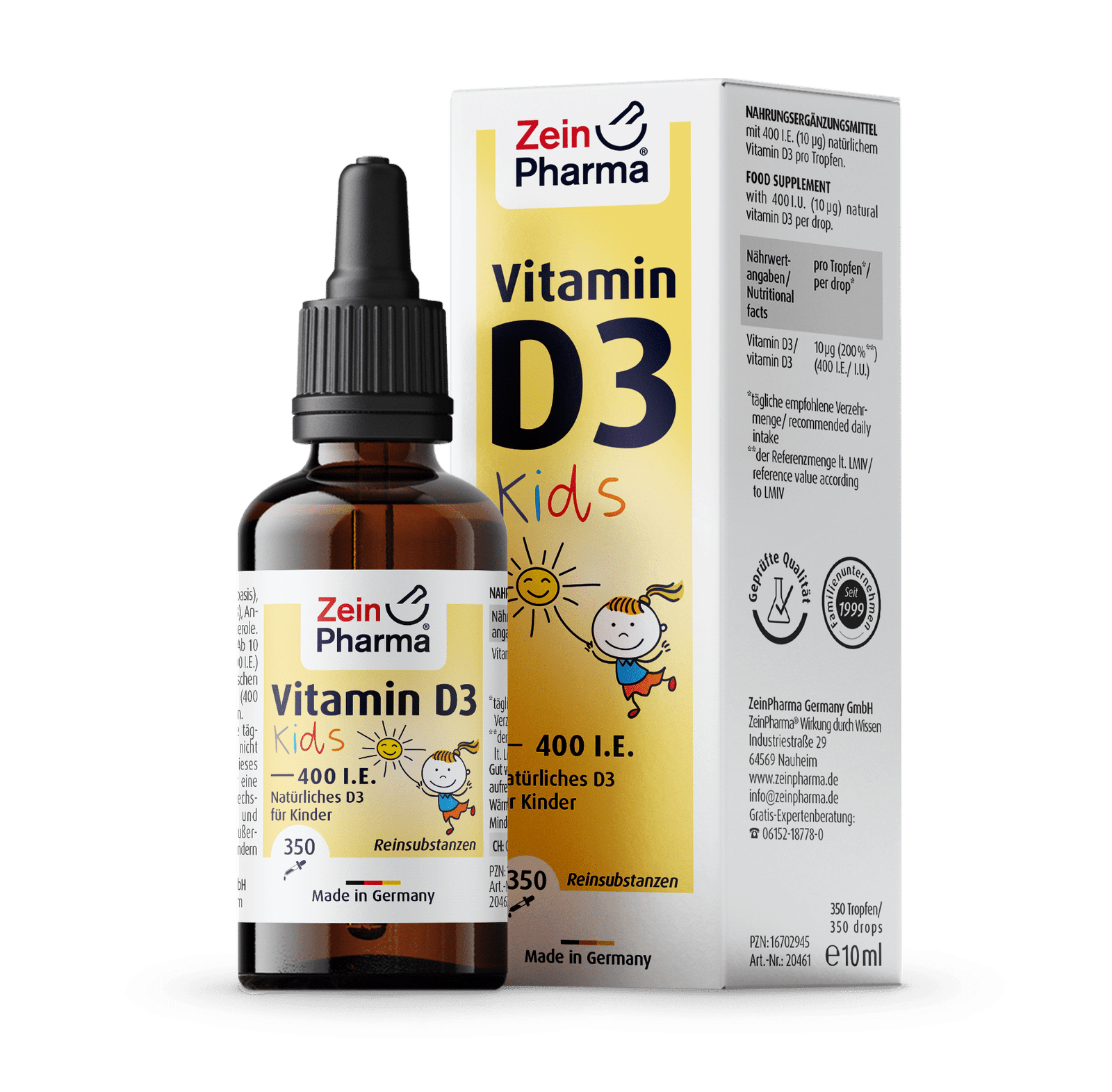 Zein Pharma Vitamin D3 Drops For Kids, 400IU - 10 ml. kaina