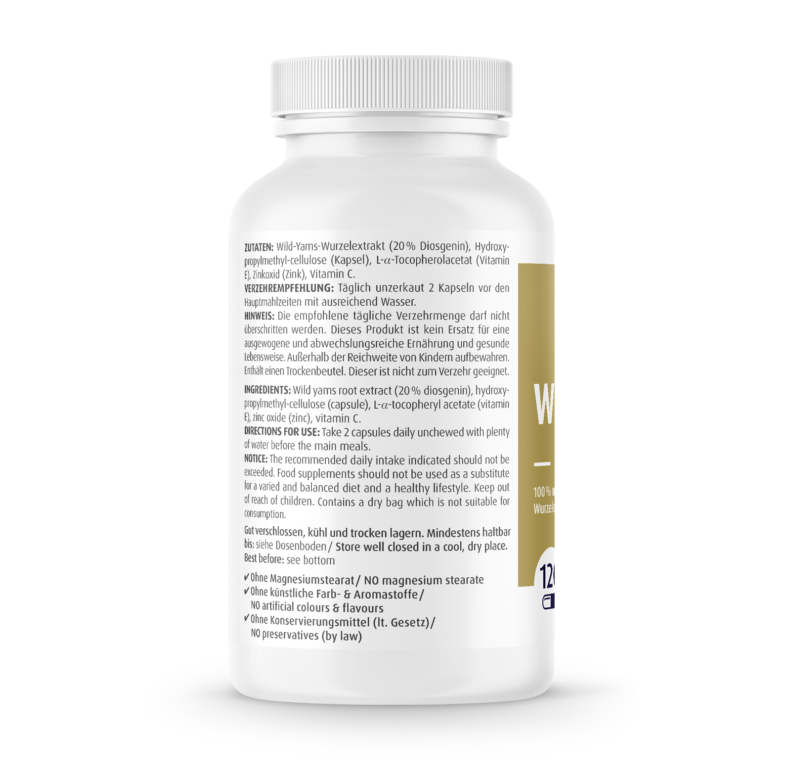 Zein Pharma Wild Yams Plus, 500mg - 120 caps vartojimas