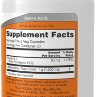 NOW Foods L-Methionine 500mg 100caps - Image 2