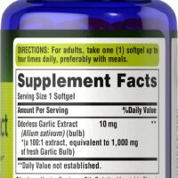 Puritan's Pride Odorless Garlic 1000mg - 100softgels - Image 2
