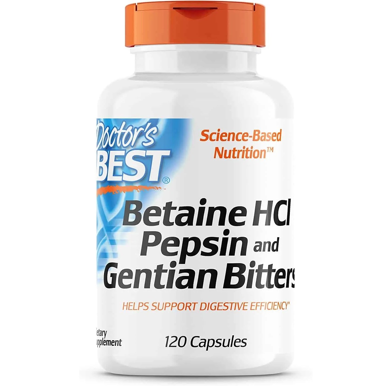 Doctor's Best Betaine HCl Pepsin & Gentian Bitters - 120 caps