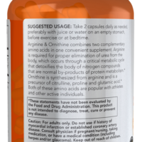 NOW Arginine & Ornithine 100 Veg. Capsules - Image 2