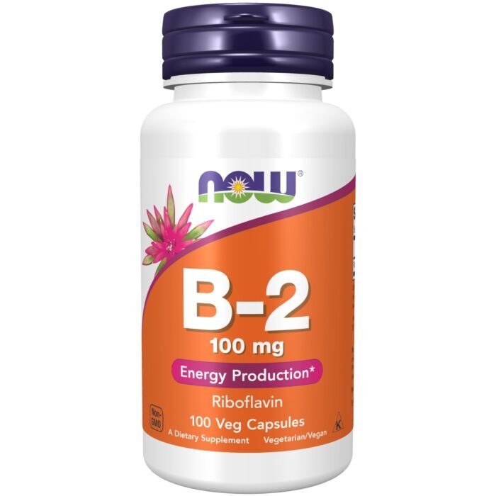 Now Foods Vitamin B-2 Riboflavin 100 mg - 100 veg. capsules - Image 2