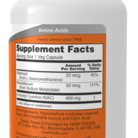 NOW Foods NAC with Selenium & Molybdenum, 600mg - 250 vcaps - Image 2