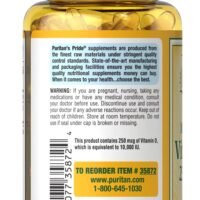 Puritan’s Pride Sunvite Mega-Potency Vitamin D3 250 mcg (10000 IU) 100 rapid release Softgels - Image 3