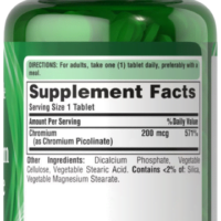 Puritan's Pride Chromium Picolinate 200 mcg Yeast Free 100 tablets - Image 2