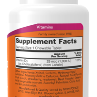 Now Foods Chewable Vitamin D-3 1000 IU 180 chewables - Image 2