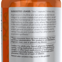 NOW Arginine 500mg & Citrulline 250mg 120 Veg. Capsules - Image 3