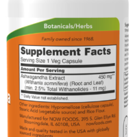 NOW Foods Ashwagandha 450mg 90 caps - Image 2