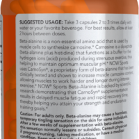 NOW Beta Alanine 750mg 120 caps - Image 3