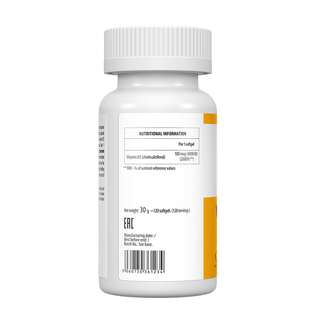 UltraVit Vitamin D3 4000IU 120 softgels - Image 3