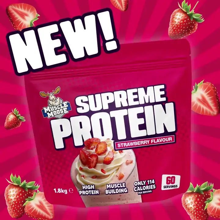 Muscle Moose Supreme Protein – 1.8 kg Strawberry (60 porc.) - Image 2