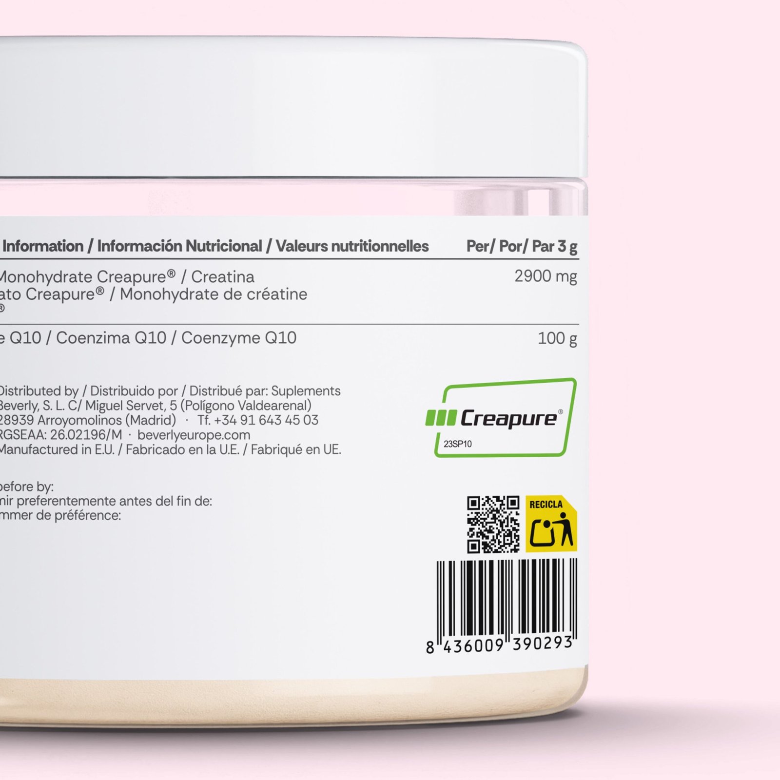 Beverly Nutrition Creapure® Creatine Monohydrate + Coenzyme Q10 - 300 g - Watermelon - Image 2