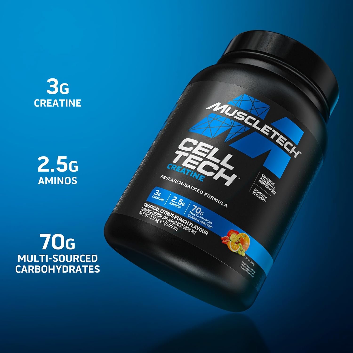 MuscleTech Cell-Tech™ Creatine, Tropical Citrus Punch, Powder, 2,27 kg - Image 8