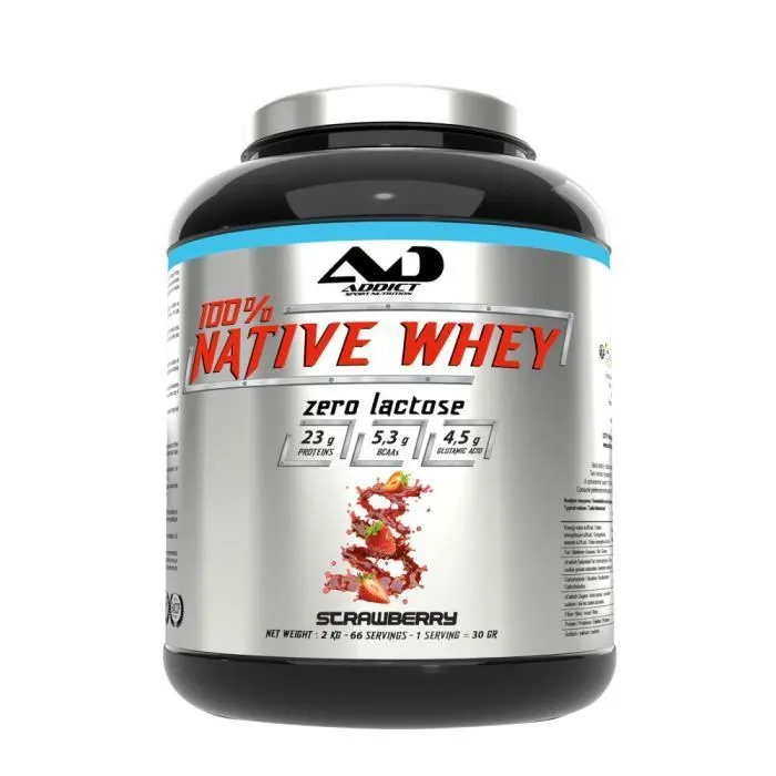 Addict Sport Nutrition 100% Native Whey Zero Lactose - 2000 grams - Image 2